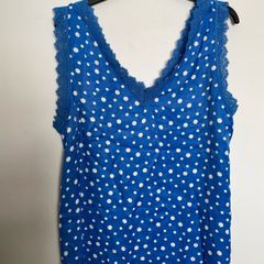 Dunnes Satin Lace Camisole top polka dot size 18 - new