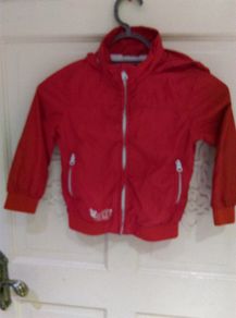 Red jacket / rain coat