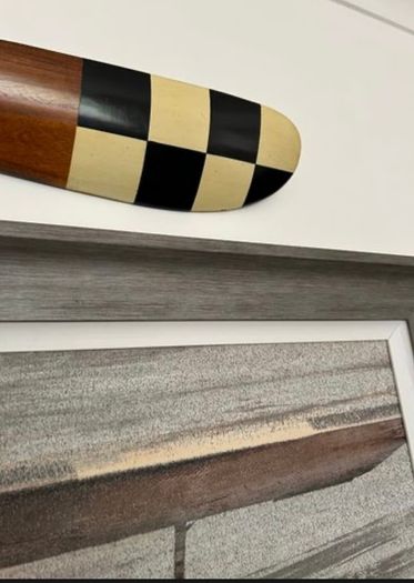 5 foot wide vintage plane frame  and replica propeller