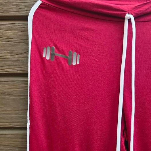 Slim Fit cottonTrack Pants with White Side Stripes, size L