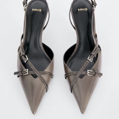 Mango kitten heels sling backs with buckle detail size 5