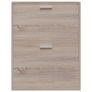 Oak Look Wooden Shoe Cabinet with 2 Compartments Image 3