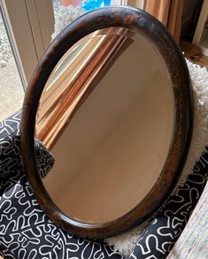 Vintage chinoiserie oval mirror