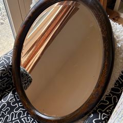 Vintage chinoiserie oval mirror
