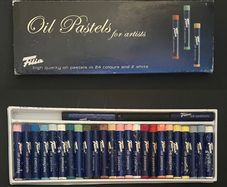 Filia Oil Pastels for artists. High quality oil pastels in 24 colours and 2 white.