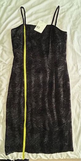 BNWT Liz Claiborne Collection Black Velvet Burnout Cami Dress UK 14