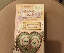 ladies cosy  socks with grip x 2