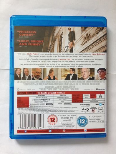 Gambit [2012] Colin Firth, Alan Rickman & Cameron Diaz [Blu-ray Movie]
