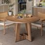 Round Dining Table for 4-6 People, Brown Kitchen Table, 120CM Farmhouse Dinning Tables, No Shaking, More Durable, for Kitchen and Living Room, Easy to Assemble (only table) Image 5