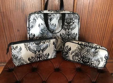 Pre-loved Swoops Black and White Toiletry bag