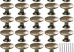 24 Pcs Cabinet Door Knobs Bronze Drawer Knobs with Screws Round Cupboard Handles Mushroom Shape Knobs Vintage Pull Handles for Kitchen Furniture Dresser Wardrobe Diameter 30mm