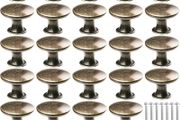 24 Pcs Cabinet Door Knobs Bronze Drawer Knobs with Screws Round Cupboard Handles Mushroom Shape Knobs Vintage Pull Handles for Kitchen Furniture Dresser Wardrobe Diameter 30mm
