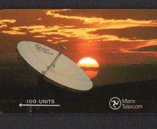 1989 Isle of Man 100 unit Earth Station (GPT - Magnetic) Phone Card
