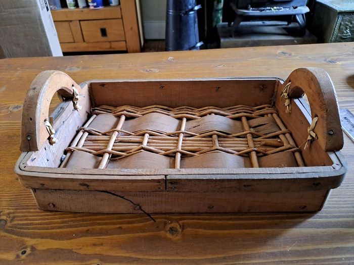 Rustic Handmade Wooden Basket Tray