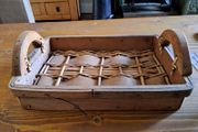 Rustic Handmade Wooden Basket Tray