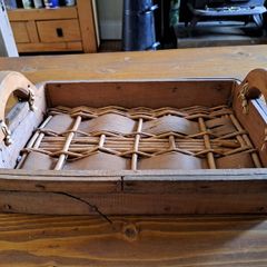 Rustic Handmade Wooden Basket Tray
