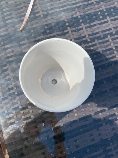 Pot with attached saucer