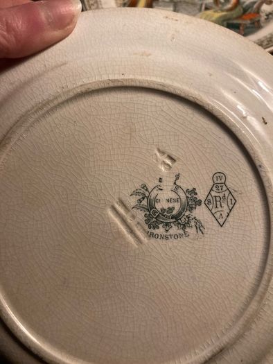 Chinese ironstone plates mid 1800s free postage