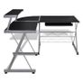 Computer Desk with Pull-out Keyboard Tray L-shaped Black Image 5