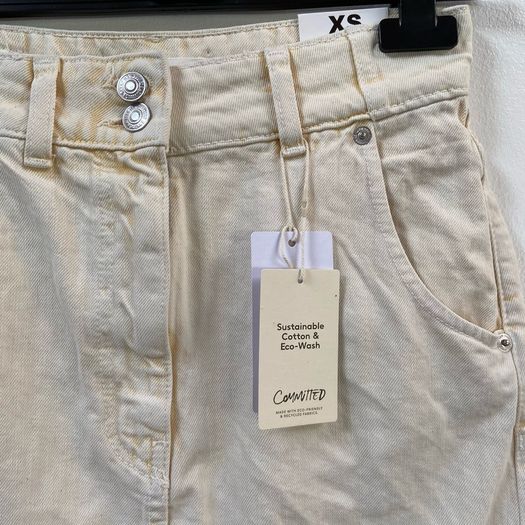 Mango cream denim skirt