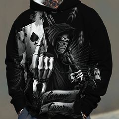 Skull HD Print 3D Design Mens Hoodie