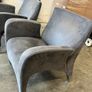 Pair of Designer Oaken Suede Lounge Chairs Ideal Image 7