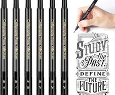 Calligraphy Pens Calligraphy set for Beginners Brush Pens - APOGO 6 Pack Caligraphy Beginners set Caligraphy Pens for Writing, Calligraphy Book, Bullet Journal Accessories, Black Pen Art Writing pens