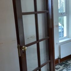 2 glass panelled doors