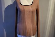 F&amp;F fawn ribbed top, Size M / 12-14