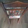 Vintage wooden chair with floral upholstery Image 2