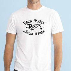 Born To Fish - Forced To Work T-shirt Tee Top Shirt Great Gift Present