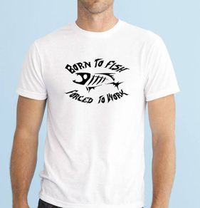 Born To Fish - Forced To Work T-shirt Tee Top Shirt Great Gift Present