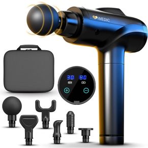 Premium Muscle Massage Gun Deep Tissue Muscle Massager - 30 Speeds High Speed Handheld Percussion Massager - LCD Touch Screen - 6 Massage Heads (FREE POSTAGE)