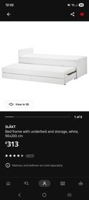 IKEA single bed with pull out bed underneath