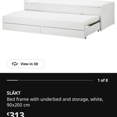 IKEA single bed with pull out bed underneath