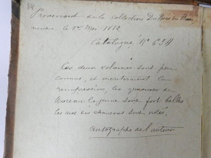 1806. Mes Passe Temps. Chansons suivies de l'Art de la Danse, poeme en quatre chants, calque sur l'Art Poetique de Boileau Despreaux. Jean Etienne Despreaux. S212. French, 1806, original, first edition, signed, presentation copy, autograph inscription.