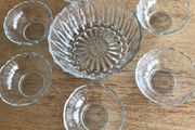 Vintage Glass Desert Bowl including 6 small bowls