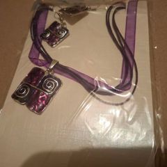 Purple Necklace and earrings set