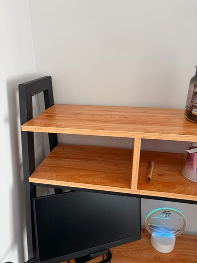 desk with shelves