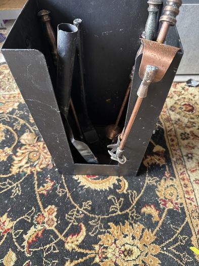 fireplace cleaning and coal bucket