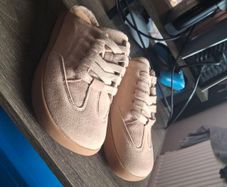 Beige Suede Sneaker Mules / Slip-ons (EUSize 37|UKSize 4