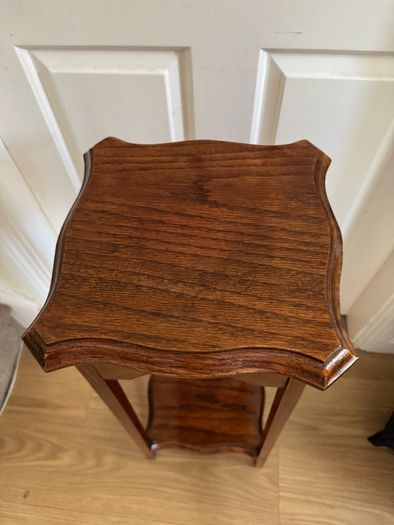 Vintage Solid Oak Plant Stand/Jardiniere Table - Two Tier