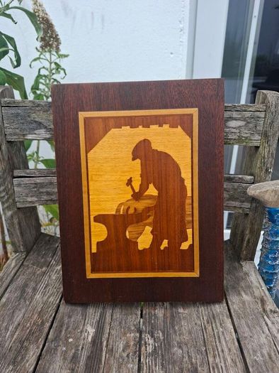 Vintage Wood (Maple, Mahogany, Oak) Marquetry Handmade in Ireland