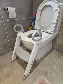 Step-Up Toilet Seat with Ladder White