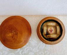 Antique French Turned Wood & Incased in Glass Reglious Travel Relic Box