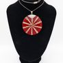 925 Silver Red Sunburst Statement Shell Pendant Image 10