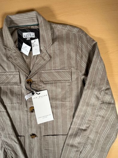 Ike Behar Jacket Coat/Chore Shacket - Mens Small Linen Cotton - Sandstone - BNWT