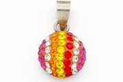 925 Sterling Silver Crystal Rhinestone Rainbow Charm