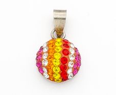 925 Sterling Silver Crystal Rhinestone Rainbow Charm