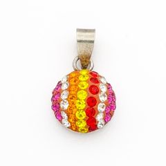 925 Sterling Silver Crystal Rhinestone Rainbow Charm
